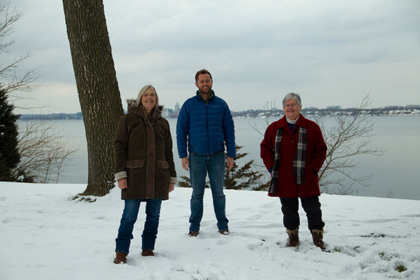 Alder Nancy Moore, Friends Founding President Andrew Kitslaar, and Monona Mayor Mary O'Connor.